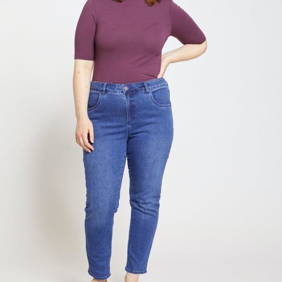 Universal Standard Seine Mid Rise Skinny Jeans, Dark Indigo, Large - Picture 1 of 4